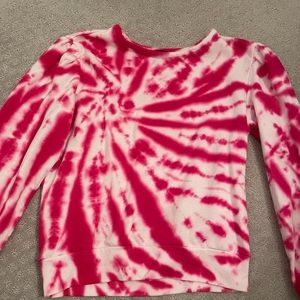 pink and white tie dye sweatshirt